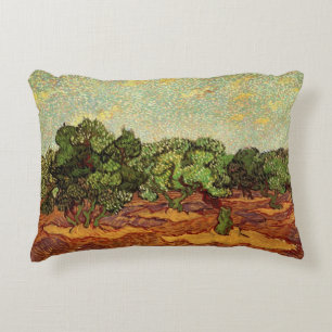 Cojín Decorativo Arboleda de olivos, cielo azul pálido por Vincent 