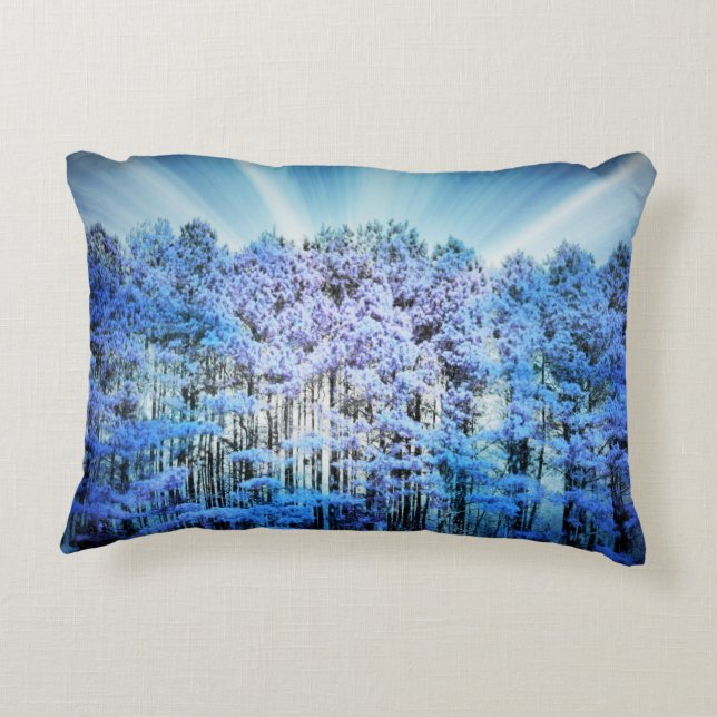 Cojín Decorativo Árboles azules (Reverso)