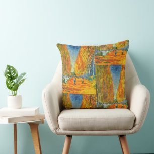 Cojín Decorativo Árboles de álamo amarillos dorados de otoño Van Go
