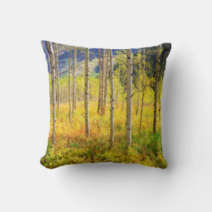 Cojín Decorativo Árboles de Aspen en Otoño en las Montañas Rocosas