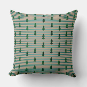 Cojín Decorativo Árboles de Cuadro Verde Estriados