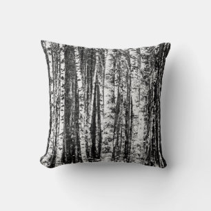 Cojín Decorativo Árboles de haya, Gris carbonero / Gris y blanco
