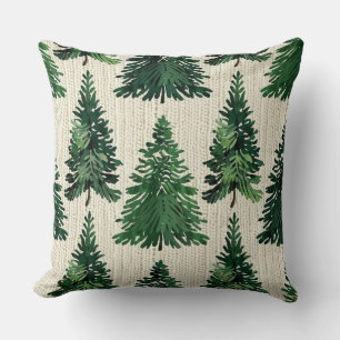 Cojín Decorativo Árboles de hoja perenne de Navidad rústicos