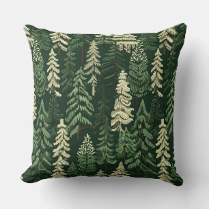 Cojín Decorativo Árboles de hoja perenne de Navidad rústicos