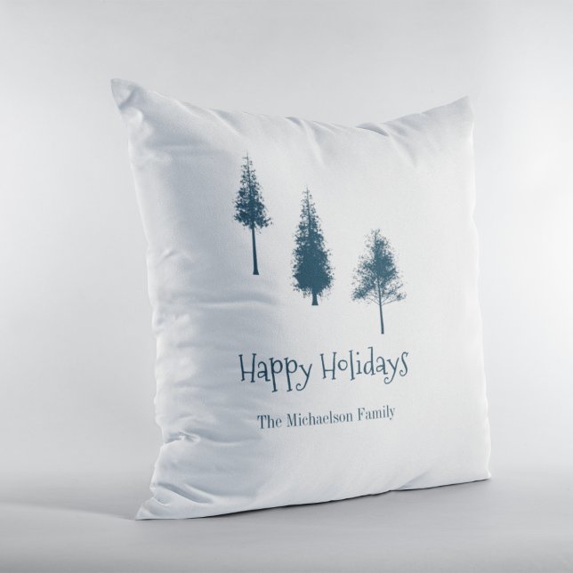 Cojín Decorativo Árboles de invierno azul de la marina (Subido por el creador)