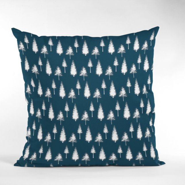 Cojín Decorativo Árboles de invierno azul de la marina (Subido por el creador)
