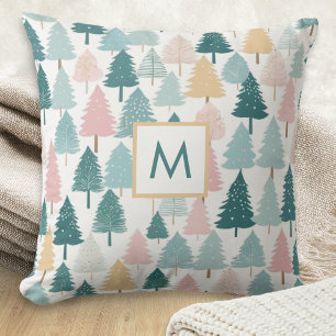 Cojín Decorativo Árboles de Navidad de Bosque de Pino Rústico Moder