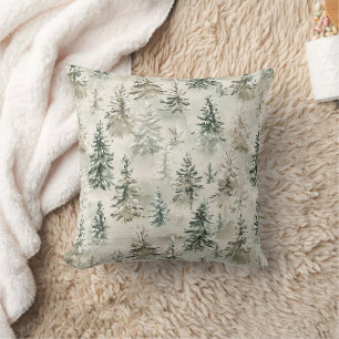 Cojín Decorativo Árboles de Navidad de Crema Verde