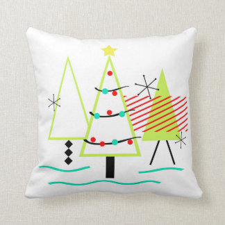 Cojín Decorativo árboles de navidad modernos de mediados de siglo r