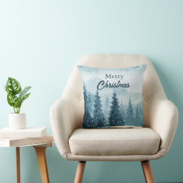 Cojín Decorativo Árboles de Navidad Nevados 