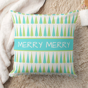 Cojín Decorativo Árboles de Navidad personalizados en verde azulado