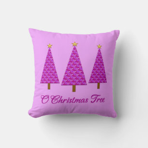 Cojín Decorativo Árboles de Navidad Purple Paisley Retro Moderno