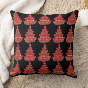 Cojín Decorativo Árboles de Navidad Rojo Verde