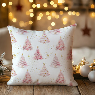 Cojín Decorativo Árboles de Navidad rosados