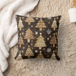 Cojín Decorativo Árboles de Navidad y copos de nieve ruidosos