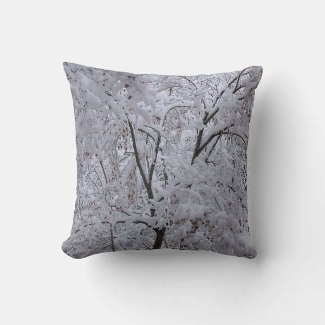 Cojín Decorativo Árboles de nevada (Anverso)