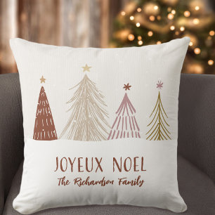 Cojín Decorativo Árboles de nieve festivos Feliz Navidad Fiesta