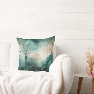 Cojín Decorativo Árboles de oro verdes