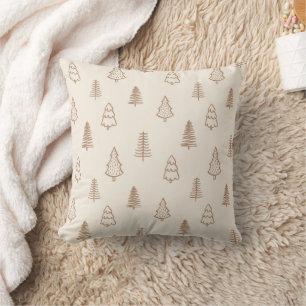 Cojín Decorativo Árboles de Pino Boho Bosque de Invierno Moderno Be