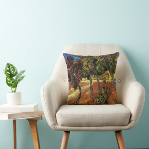 Cojín Decorativo Árboles de Van Gogh en el jardín, Hospital de Sain