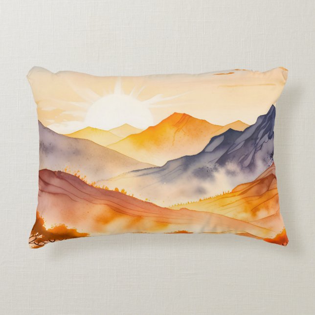 Cojín Decorativo Árboles iluminados por el sol y valles sombreados (Anverso)