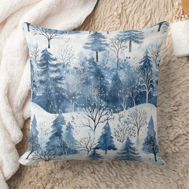 Cojín Decorativo Árboles navideños Blue White Mountain (Manta)