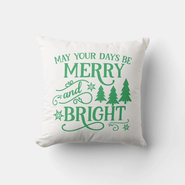 Cojín Decorativo Árboles navideños reversibles y brillantes (Anverso)