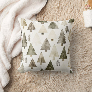 Cojín Decorativo Árboles navideños verdes de oliva