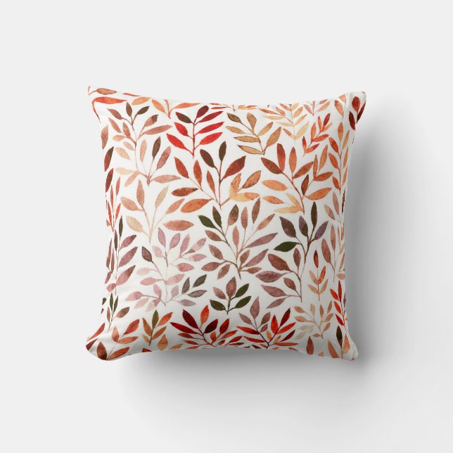 Cojín Decorativo Árboles retro, acuarela sin costuras. (Anverso)