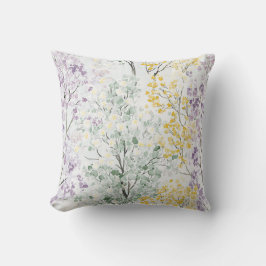 Cojín Decorativo Árboles verdes amarillos de lavanda