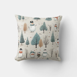 Cojín Decorativo Árboles y snowman