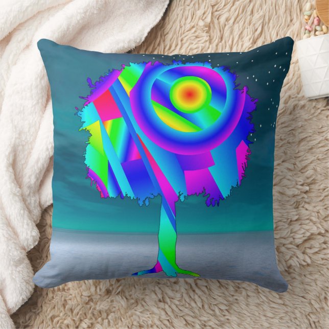 Cojín decorativo arbóreo arcoiris (Manta)
