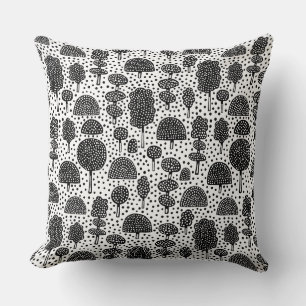 Cojín Decorativo Arboreto 230715 - Negro sobre blanco