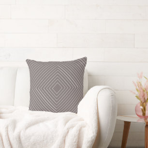 Cojín Decorativo arcilla gris anidada Cuadrados blancos delgados tr