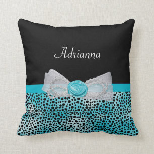 Cojín Decorativo Arco con volantes y nombre de la turquesa de la