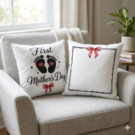 Cojín Decorativo Arco Rojo Moderno Tipografía Personalizada 1er Día