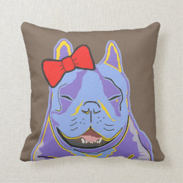 Cojín Decorativo Arco rojo sonriente de Boston Terrier