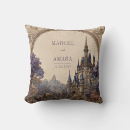 Cojín Decorativo Arco Vintage Castillo Azul Espira Púrpura Bosque
