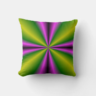 Cojín Decorativo arcoiris abstracto de color verde púrpura