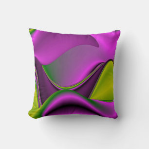 Cojín Decorativo arcoiris abstracto de color verde púrpura