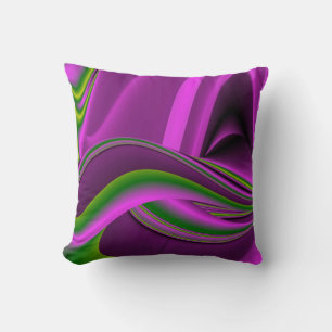 Cojín Decorativo arcoiris abstracto de color verde púrpura
