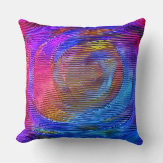 Cojín Decorativo Arcoiris en espiral rosa con relieve y rayas desor