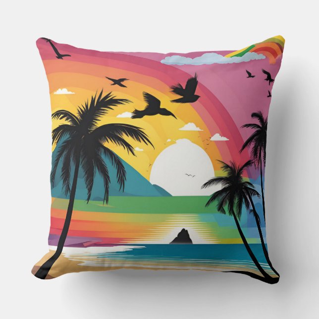 Cojín Decorativo Arcoiris grande (Anverso)