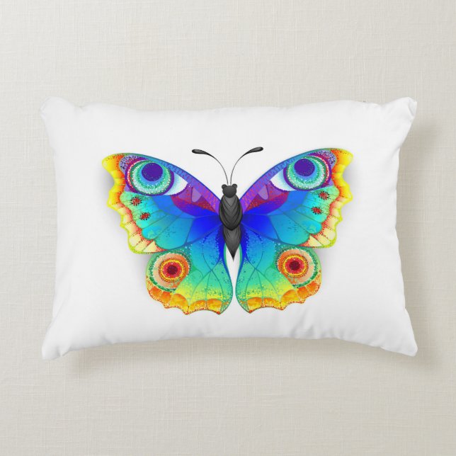 Cojín Decorativo Arcoiris mariposa Peacock Eye (Anverso)