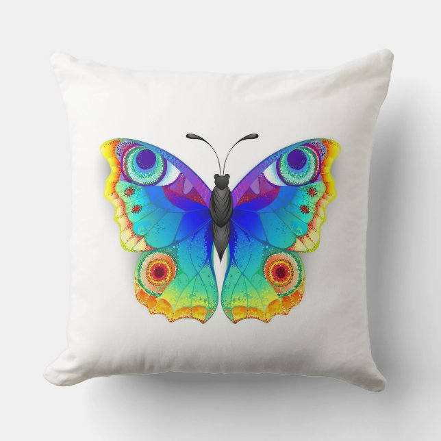 Cojín Decorativo Arcoiris mariposa Peacock Eye (Anverso)