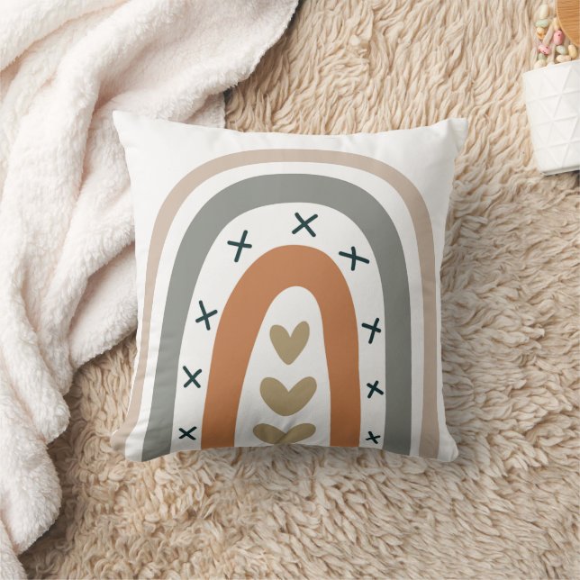 Cojín Decorativo Arcoiris marrón beige gris blanco moderno tierra m (Manta)