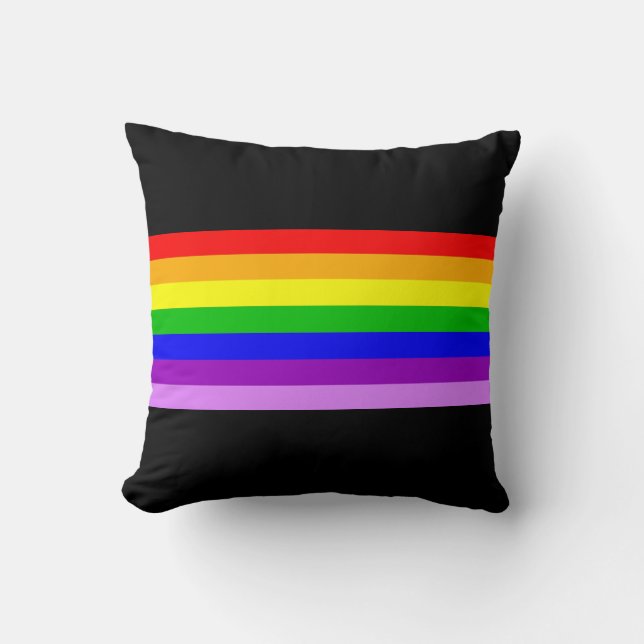 Cojín Decorativo Arcoiris negro (Anverso)
