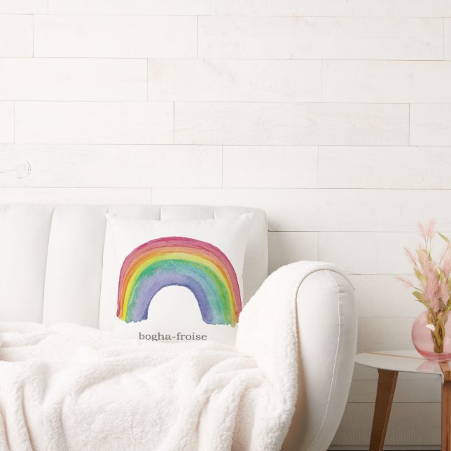 Cojín Decorativo arcoiris pintado/ gaélico escocés de escarcha (Sofá)