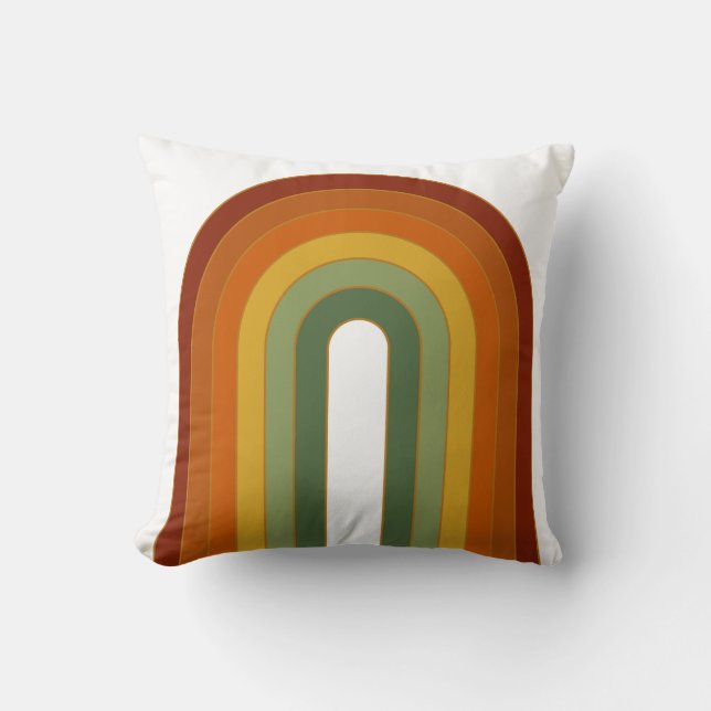 Cojín Decorativo Arcoiris retro silencioso (Anverso)