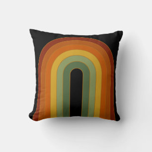 Cojín Decorativo Arcoiris retro silencioso negro